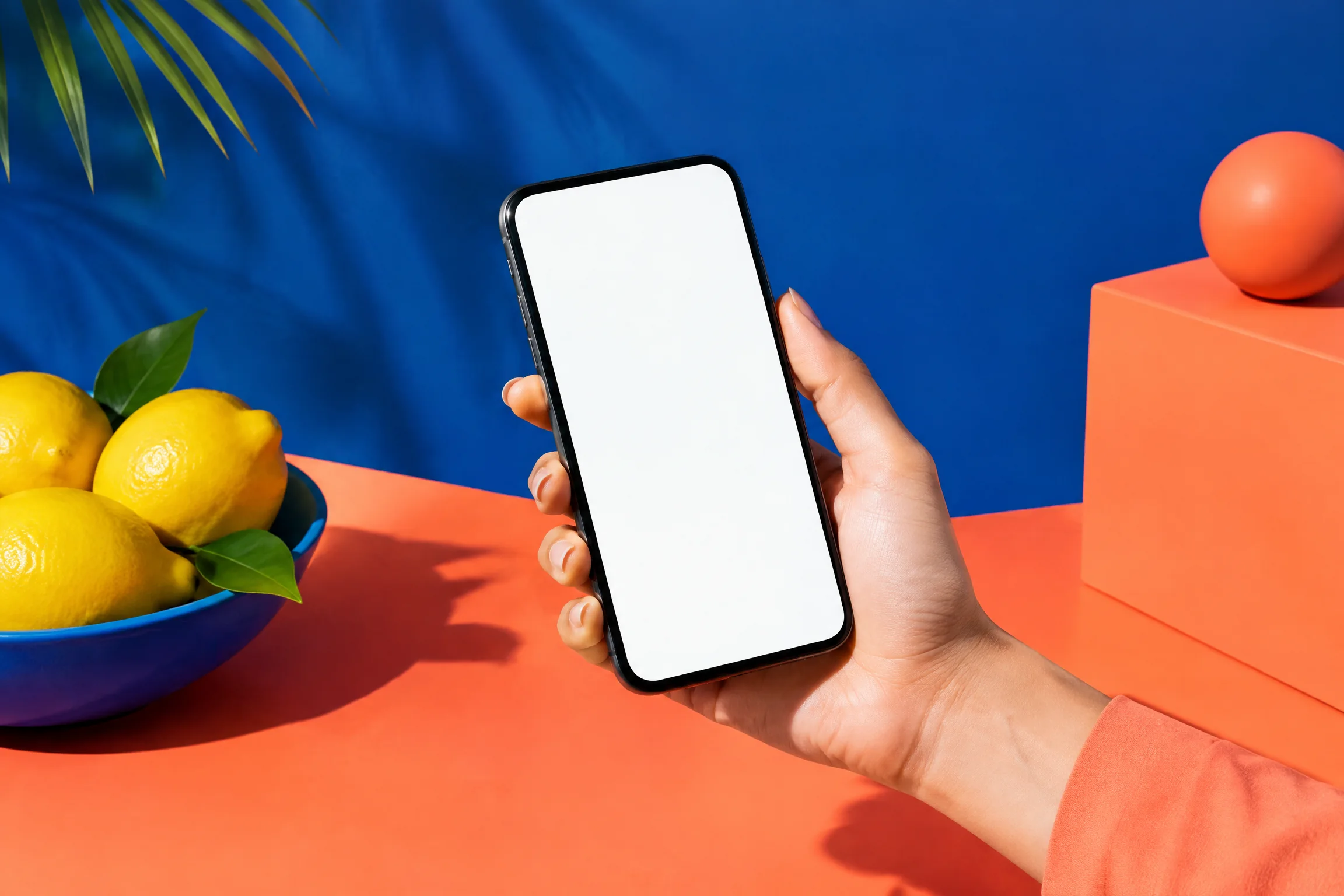 Hand holding a mobile phone