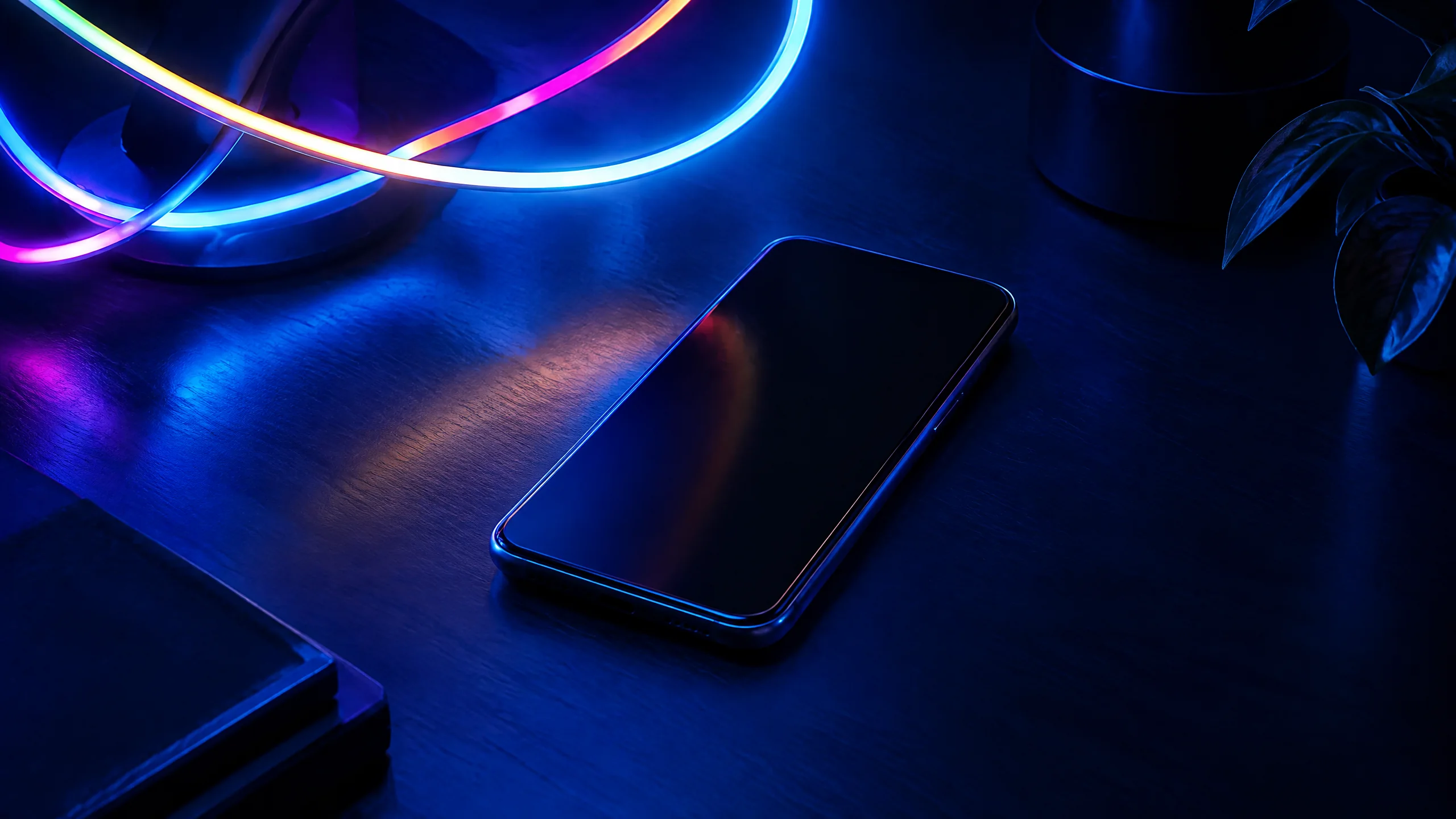 Night blue phone scene