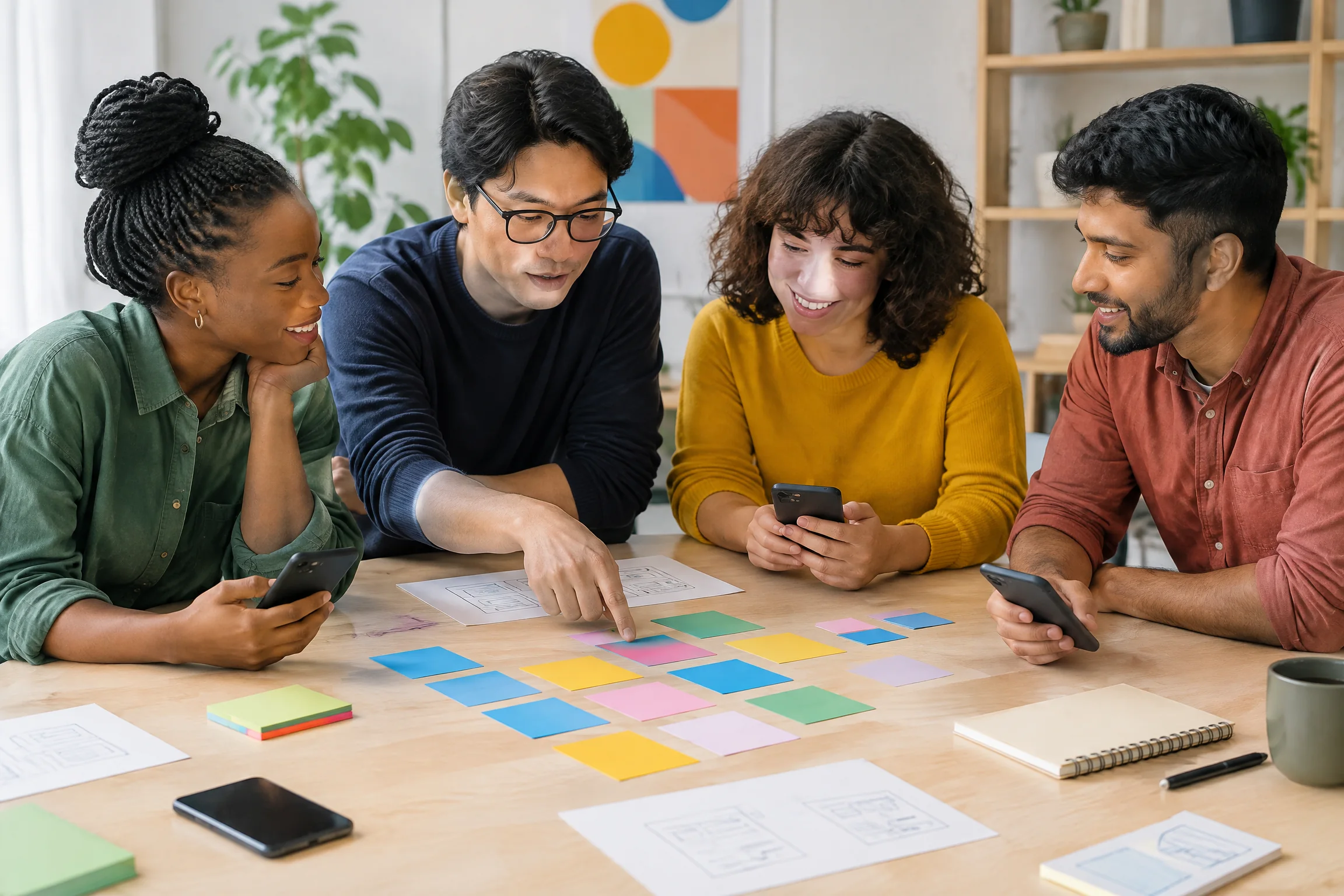 Team planning a mobile experience